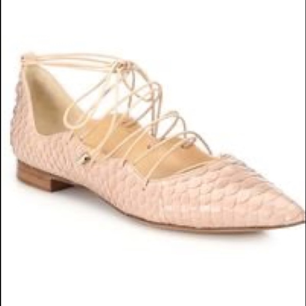 NEW $680 Alexandre Birman Python Flats 38.5
